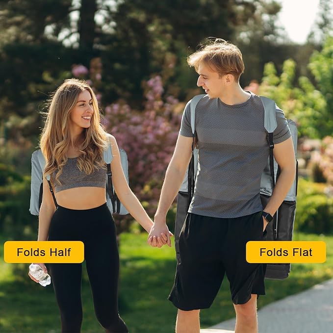 Extra Wide Stadium Seats with Back Support, Exclusive Bleacher Chairs with Back and Cushion Folding Stadium Chairs, 6 Reclining Positions Waterproof Bleacher Seats (Extra Wide|25" Grey)