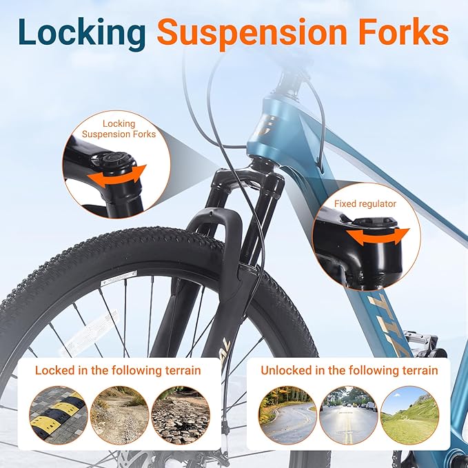 SPATIAL Mountain Bike, 24/26/27.5/29 inch Outdoor Cycling Bike,21/8 Speed Lightweight Aluminum Frame | Dual Disc Brakes,Adjustable Ergonomic Seat for Men Women Adult,MTB Bicycle