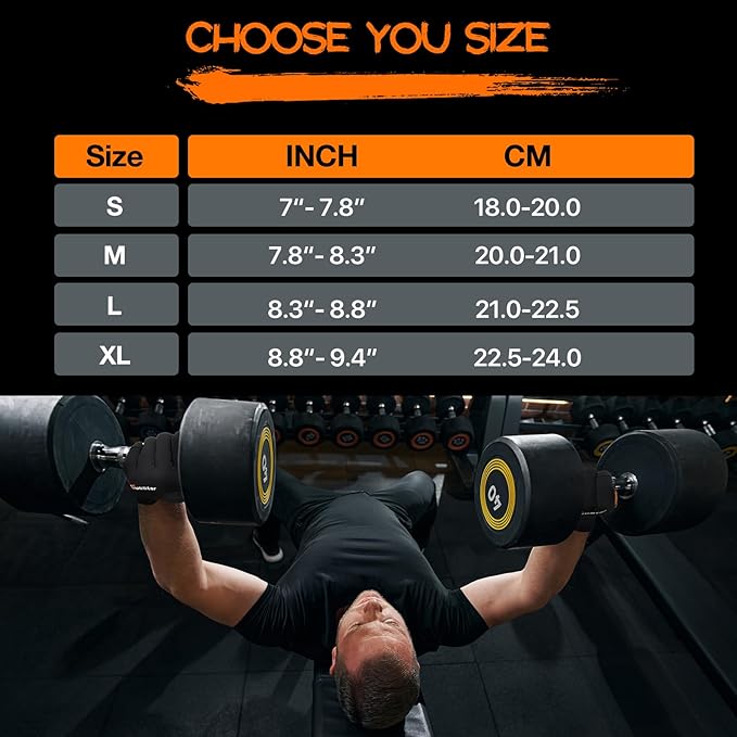 SueStar Workout Gloves, Heavy Duty Cowhide Padded Weight Lifting Gloves with Wrist Support, Full Palm Protection & Silicone Grips Gym for Weightlifting, Deadlifts, Exercise