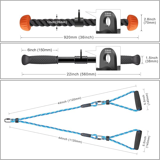 SELEWARE 48'' Heavy Duty Pull Up Bar Wall Mount Multi-function Chin up Bar with Home Gym Cable Pulley System LAT Pulldown Workout Attachments Heavy Bag Hanger