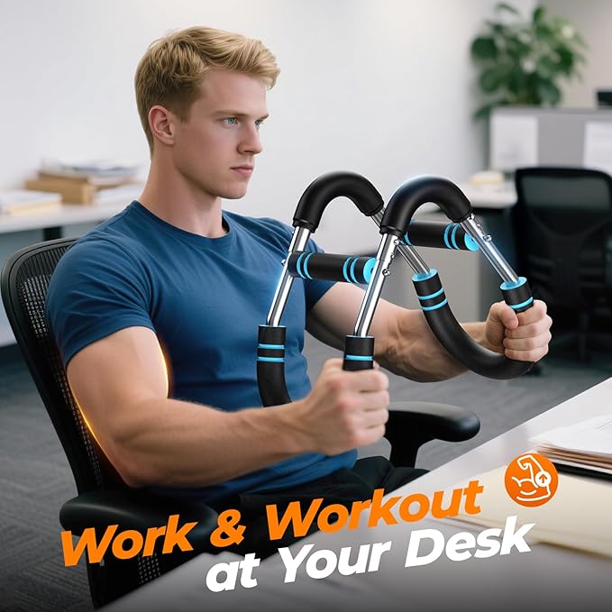 Twister Arm Trainer - Adjustable Resistance 60-100lb for Chest & Arm Workout, Portable Upper Body Strength Training Bar for Home & Gym, Detachable Power Twister Exercise Equipment