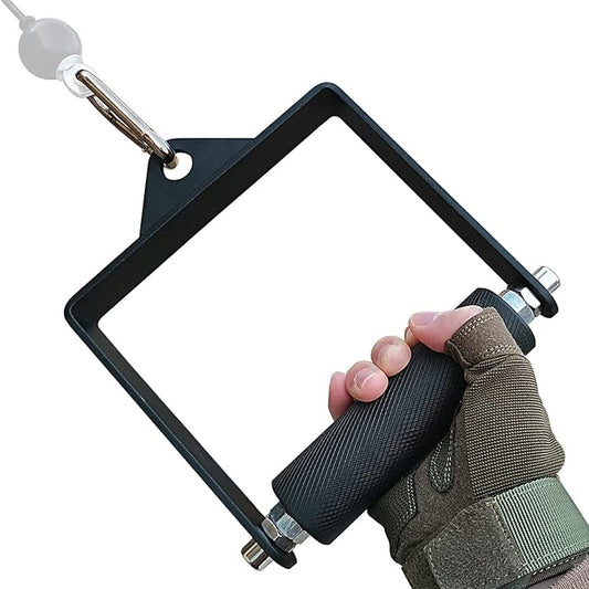 Gym Fitness LAT Pulldown Attachments, Fat Arm Wrestling Exercise D Handle Cable Attachment, Arm Lifting Deadlift Handle Grip for Finger Wrist Strength