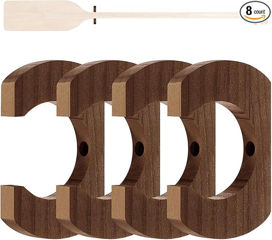 Kayak Paddle Holder, Kayak Oar Holder to Keeper Hanging Oar for Wall Decor, Paddle Storage Rack, Wooden Board Accessories for Sup Canoe Dragon Boat Paddles