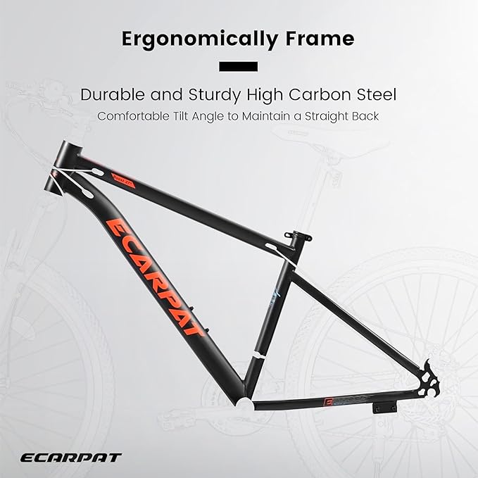 Mountain Bike 27.5 Inch Wheels, 21-Speed Mens Womens Trail Commuter City Mountain Bike,High Carbon Steel Frame Disc Brakes Thumb Shifter Front Fork Bicycles