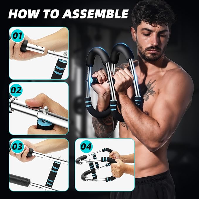 Professional Twister Arm Trainer, Adjustable 60-100lb Chest Workout Equipment for Men, Portable Detachable Design for Home Gym, Arm Chest and Shoulder Muscle Strength Exerciser Training