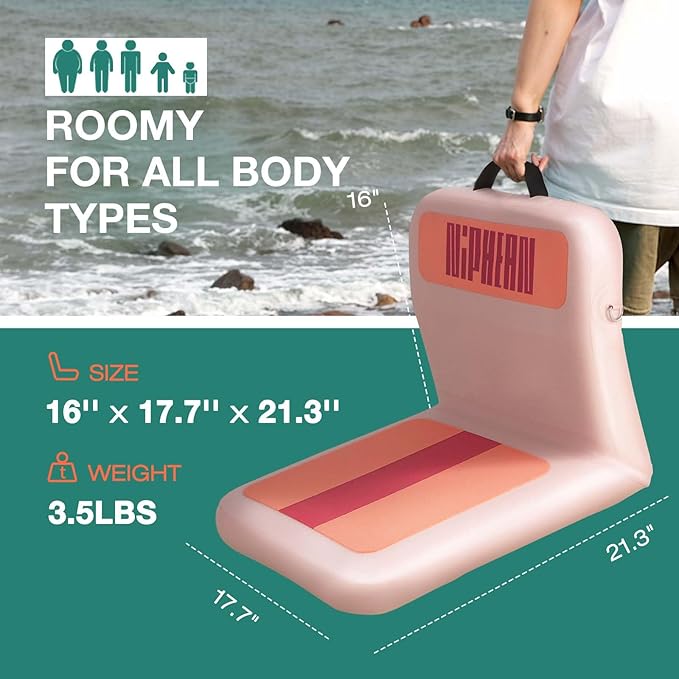 Niphean Inflatable Kayak Seat with Back Support, Sturdy Paddle Board Seat for Inflatable Boards, Canoe Seat, Boat Seat, SUP Seat, Supportive Kayak Seats with Back Support for Versatile Use