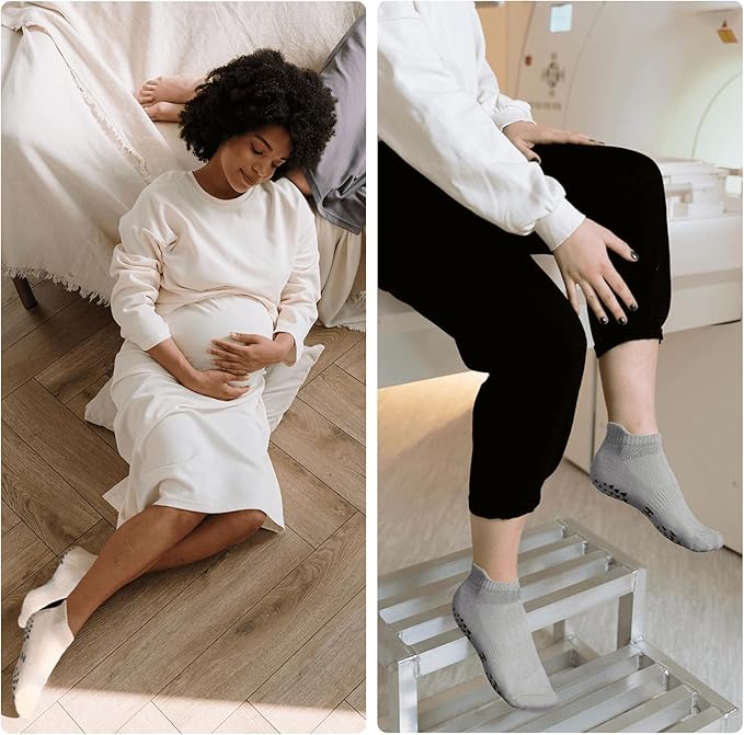 Hstyle 6 Pairs of Yoga Socks with Grips for Women and Men,Ideal for Ballet,Barefoot Workout,Pilates Grip Socks Non Slip Socks