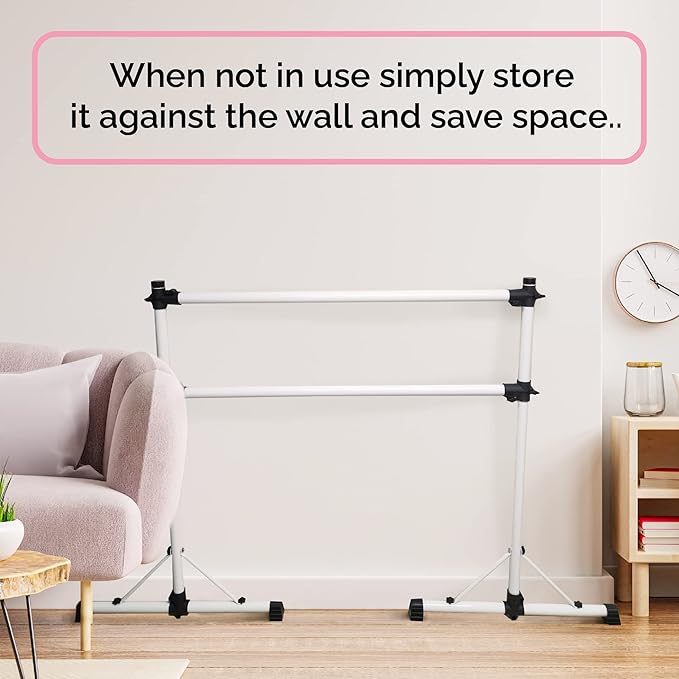 New & Improved 4 Ft Steel Double Ballet Barre with Carry Bag and Beginner Guide,Adjustable&Portable Ballet Barre for Home and Gym,Quality Ballet bar Anti-Wobble,Stretching Dance bar