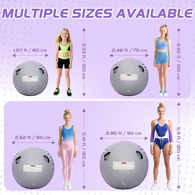 Inflatable Gymnastics Air Roller Set, Tumble Rolling Air Roller Gymnastics Barrel with Electric Pump for Kids Adults Home Outdoor Gymnastic Training Cheerleading Yoga