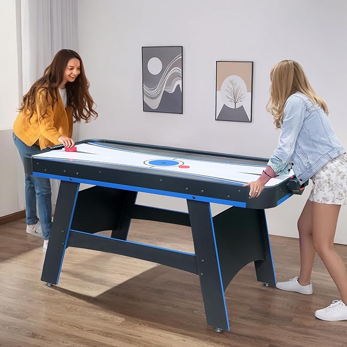 5 Ft Air Hockey, 2-in-1 Hockey Game Table with Table Tennis Top, Multi Game Tables with Strikers, Pucks, Paddles, Balls and net/Post Set