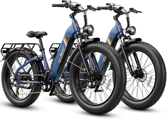 Jasion Thunder Electric Bike, 30+MPH 1500W Peak Motor E Bikes, 80Miles Range with 864Wh Battery, Hydraulic Disc Brakes, Front Suspension, 26'' x 4'' Fat Tire Adults Electric Bicycles, APP Control
