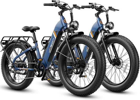 Jasion Thunder Electric Bike, 30+MPH 1500W Peak Motor E Bikes, 80Miles Range with 864Wh Battery, Hydraulic Disc Brakes, Front Suspension, 26'' x 4'' Fat Tire Adults Electric Bicycles, APP Control