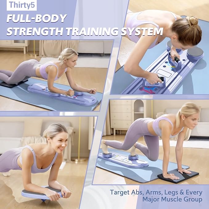 Pilates Reformer Board - Home Gym Workout Set for Core & Full Body Training, Pilates Exercise Equipment, Ab Machone, Compact Fitness Gear for Strength, Toning & Weight Loss