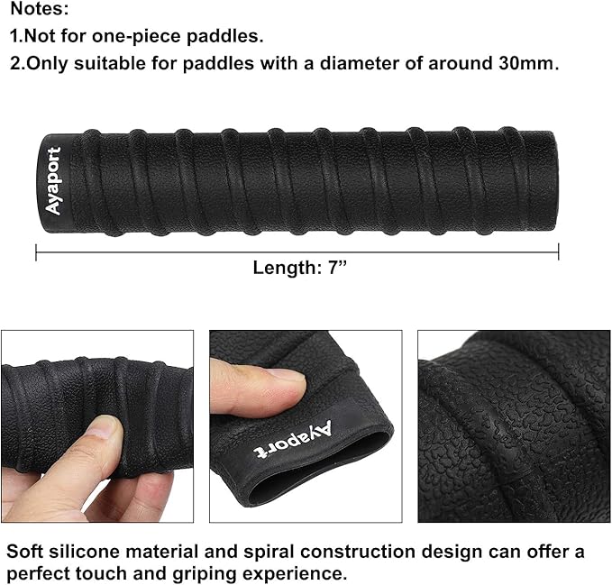 Ayaport Kayak Paddle Grips Non-Slip Silicone Wraps Blister Prevention Kayaking Accessories for Take-Apart Paddles