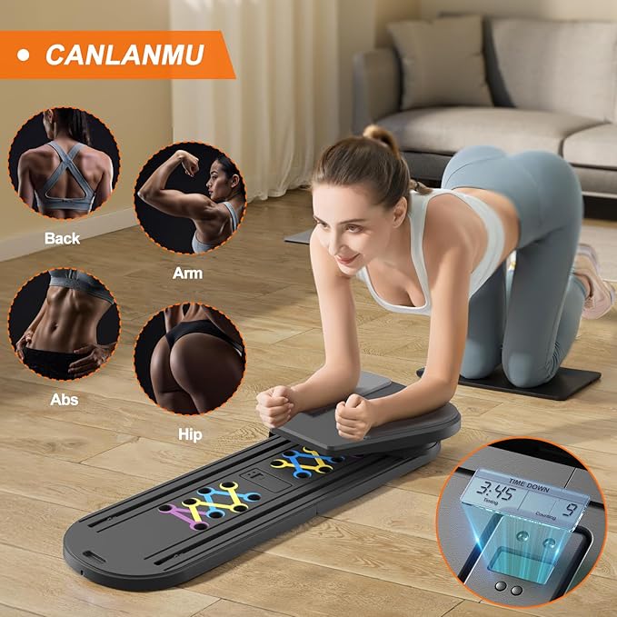 Pilates Board,Pilates Reformer Sets, Multifunctional Abdominal Pilates Board for Home Workout Equipment, Portable Foldable Ab Board Trainer Pilates Exercise Machine,Pilates Board for Women