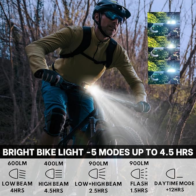 Ultra Bright Bike Lights for Night Riding Rechargeable Led for Bycicles Weather Resistant Multiple Modes. Tubular mounting MTB Road Cyclocross Ebike Mini Bike Scooter
