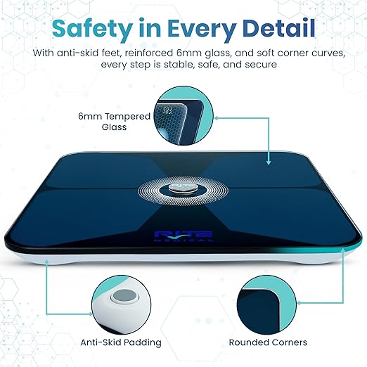 Smart Weight Scale for Body Weight with Mobile App | Tri-Color Breathing Light | Digital Weight Scale for BMI, Body Composition, Muscle & More