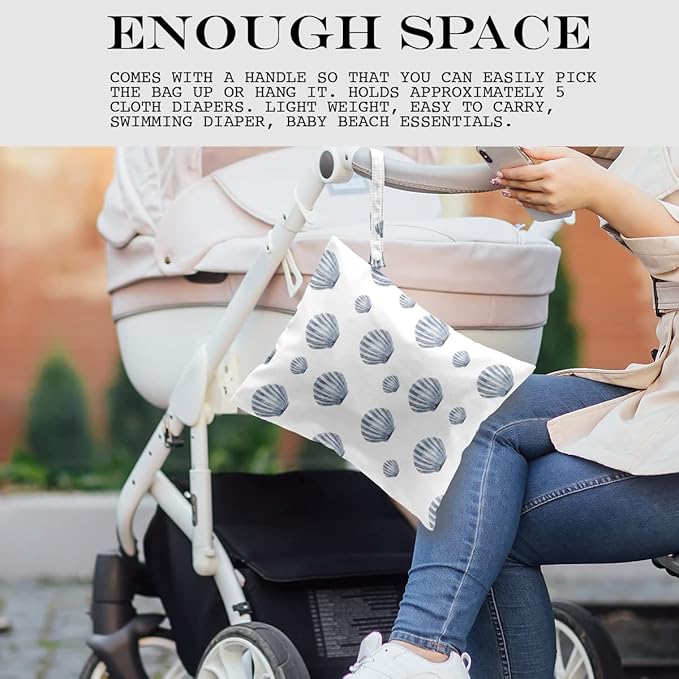Wet Bag, Wet Dry Bag, Wet Bag for Swimsuit, Travel, Beach, Pool, Diapers, Dirty Yoga Gym Clothes, Makeup Bag, Waterproof Reusable Beach Bag Ocean Decor Starfish Sea Horse Anchor