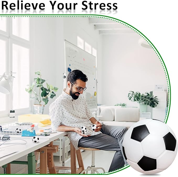 60 Pcs Mini Soccer Stress Balls Soccer Party Favor 2.5'' Inch Mini Foam Sports Ball Squeeze Ball Kids Adults Anxiety Stress Relief for School Carnival Reward Party Bag Gift Fillers