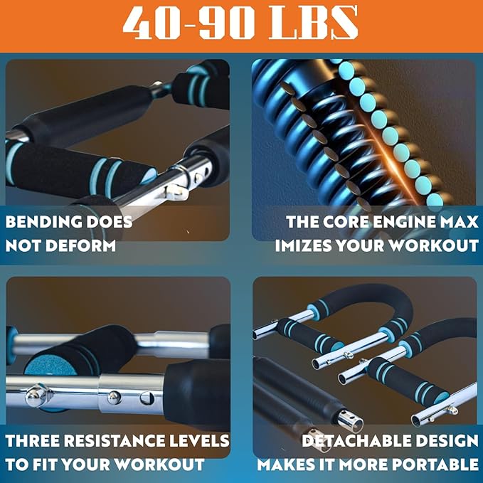 Twister Arm Trainer – Adjustable Chest, Arm, Shoulder & Back Exercise Equipment for Men & Women – Portable Spring Resistance – Home Gym Equipment