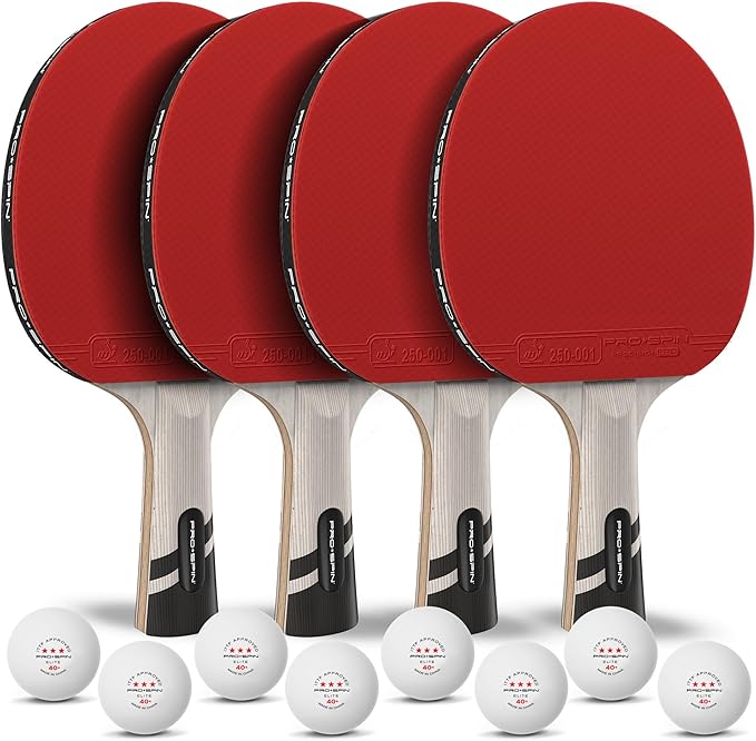 PRO SPIN Ping Pong Paddles - Professional Level Table Tennis Rackets with Carbon Fiber for Superior Control | 7-Ply Blade, Premium Rubber, 2.0mm Sponge | Includes Protector Case