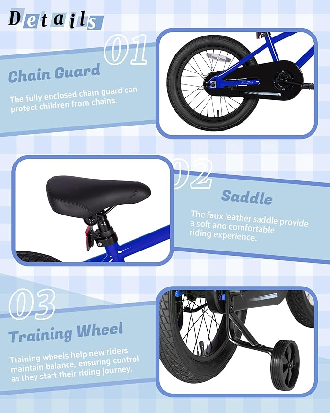 BMX Style Kids Bike for 2-8 Years Old Boys Girls Toddlers 12 14 16 Inches Bicycle with Training Wheels Coaster Brake, Multiple Color