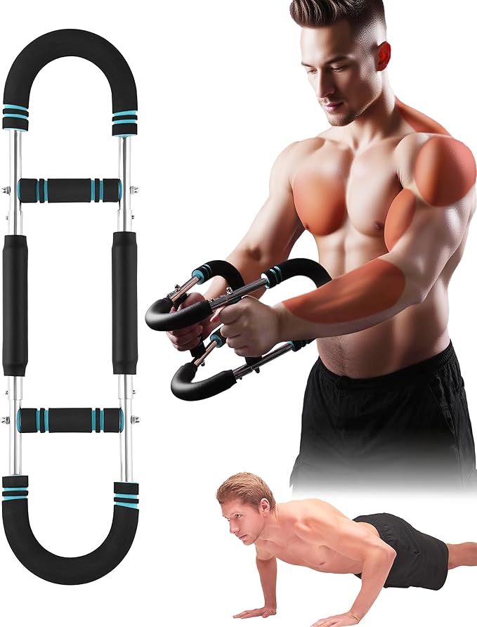 Twister Arm Trainer Chest Workout, Handheld Arm Chest Exerciser Bar, Adjustable Resistance Chest Muscle Strengthen Trainer - Push-Up Alternative, Home Fitness for Pectorals & Triceps Strength Building
