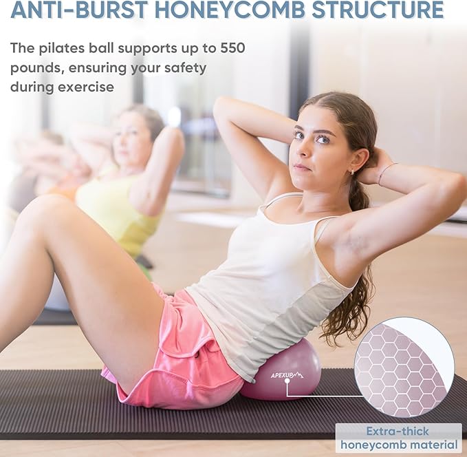 APEXUP Yoga & Pilates Ball - Anti Slip Heavy Duty Gym Ball for Fitness, Balance & Core Workout