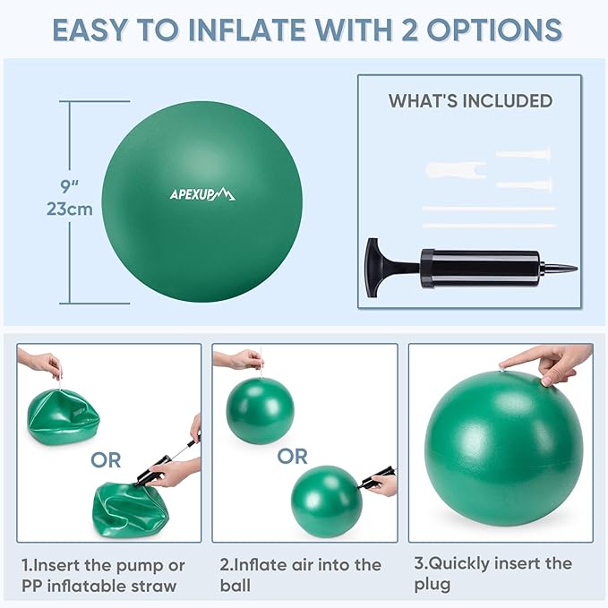 APEXUP Yoga & Pilates Ball - Anti Slip Heavy Duty Gym Ball for Fitness, Balance & Core Workout
