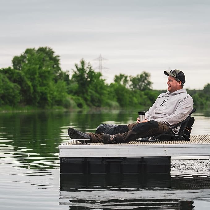Pelican - Ergoboost Multifunctional Folding Kayak Seat - Adjustable Compact Traveler Kayak Seat with Back Support - Black