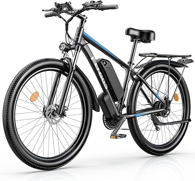 Electric Bike for Adults, 1500W Peak Motor Ebike, 36 MPH, 48V Battery, Up to 80 Miles Range, 27.5" Electric Mountain Bike with 21-Speed, Suspension, Turn Signals and Disc Brakes