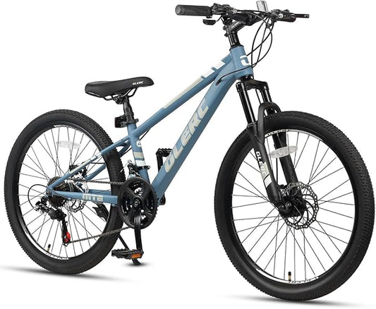 Glerc 20 24 Inch Kids Bike, Kids Mountain Bike for Boys and Girls Ages 6-14, 21-Speed Skyline Bicycle with Front Suspension and Disc Brakes, Multiple Colors