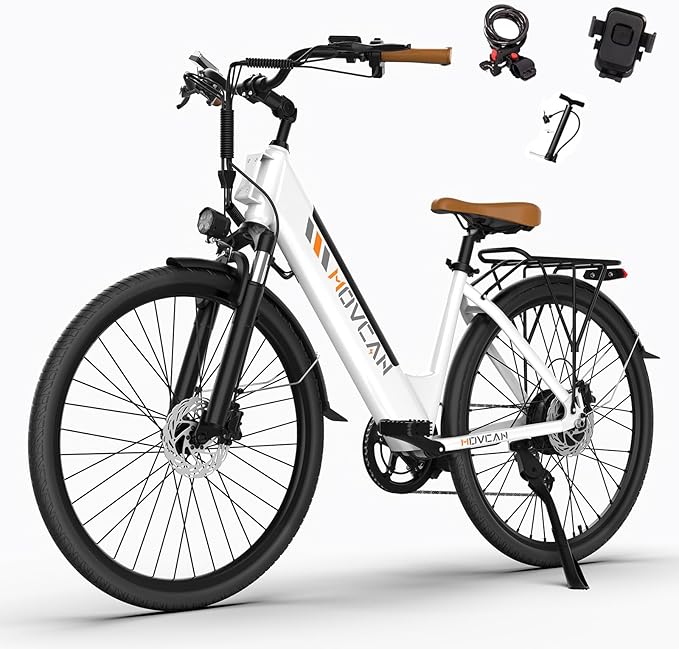 V80 Electric Bike, 1000W Motor 28MPH Ebike, 48V 13Ah Removeable Battery, 26'' City Cruiser Adult Electric Bicycles up to 70 Miles