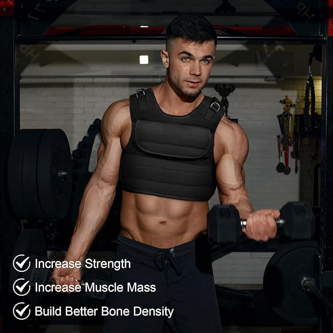 Adjustable Weighted Vest 44 Lb, Weight Vest for Men,Adjustable Wearable Weights with Iron Weights for Home Workouts and Strength Training