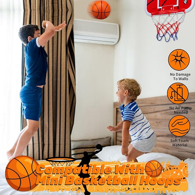 5" Mini Foam Basketball for Mini Basketball Hoop, Small Basketball for Over The Door Basketball Hoop, Replacement Balls for Kids Toddler Beach Indoor Outdoor Sport Game Gift Set 3 PCS ( Orange )