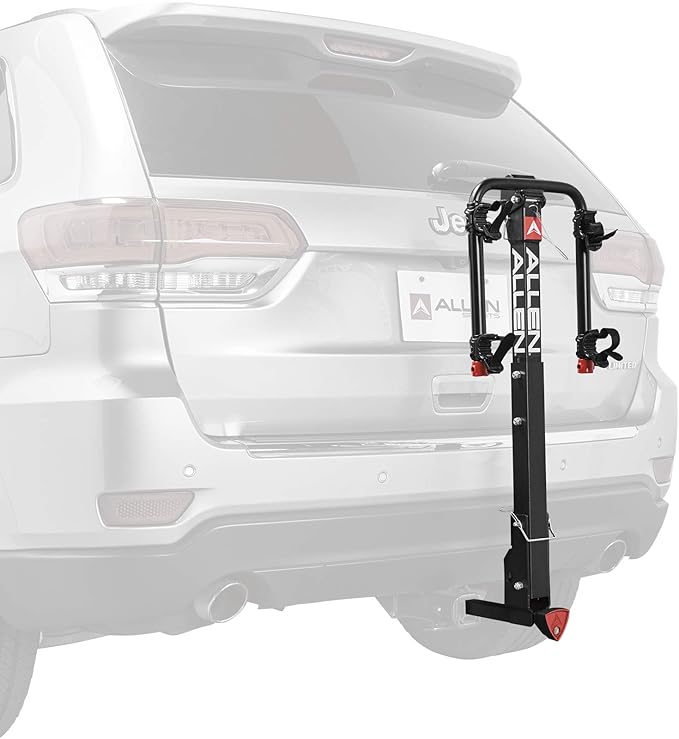 Allen Sports Deluxe Locking Quick Release 2-Bike Carrier for 2 Inch & 1 4 in. Hitch, Model 522QR , Black