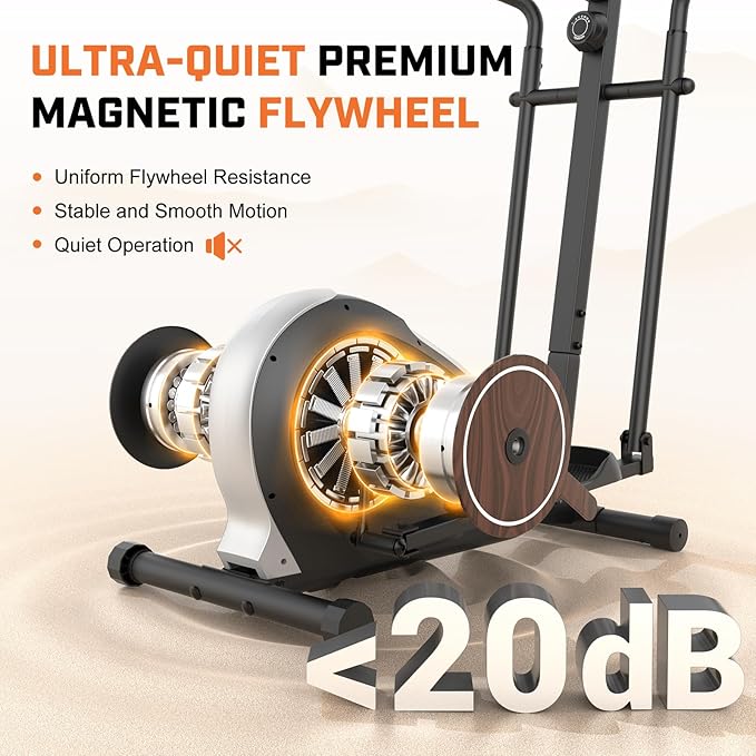 ANCHEER Elliptical Exercise Machine, Ultra-Silent Magnetic Elliptical Training Machines for Home Gym with Pulse Rate Grips, LCD Monitor, 14 Resistance Levels Max 400Lbs