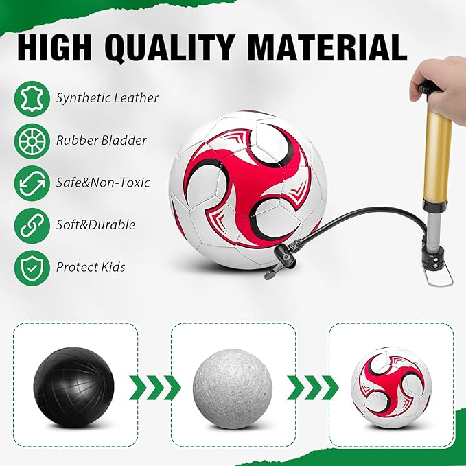 6 Pack Operation Deflated Christmas Soccer Ball with Pump for Child,Items Bulk Deals Soccer Balls,Classic Soccer Balls with Mesh Sport Bag Pump Needle for Shoebox Gift Fillers Charity Donations