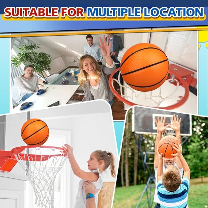 9" Mini Basketball for Indoor Mini Basketball Hoop, 5 Pack Replacement Basketballs Soft Ball for Inflatable Pool, Pool Beach Sandbox Outdoor Sports Gift Bulk for Toddler Kids Adults (with Pump)