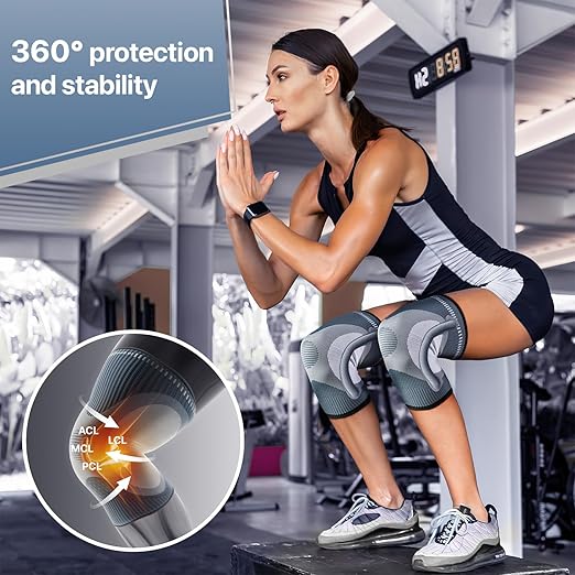 DR. BRACE ELITE Knee Brace with Size Stabilizer (2 Pack) Knee Brace for Women & Men, Workout, Sports, Daily Knee Compression Sleeve for Maximum Knee Pain Support & Fast Recovery (Uranus, Medium)