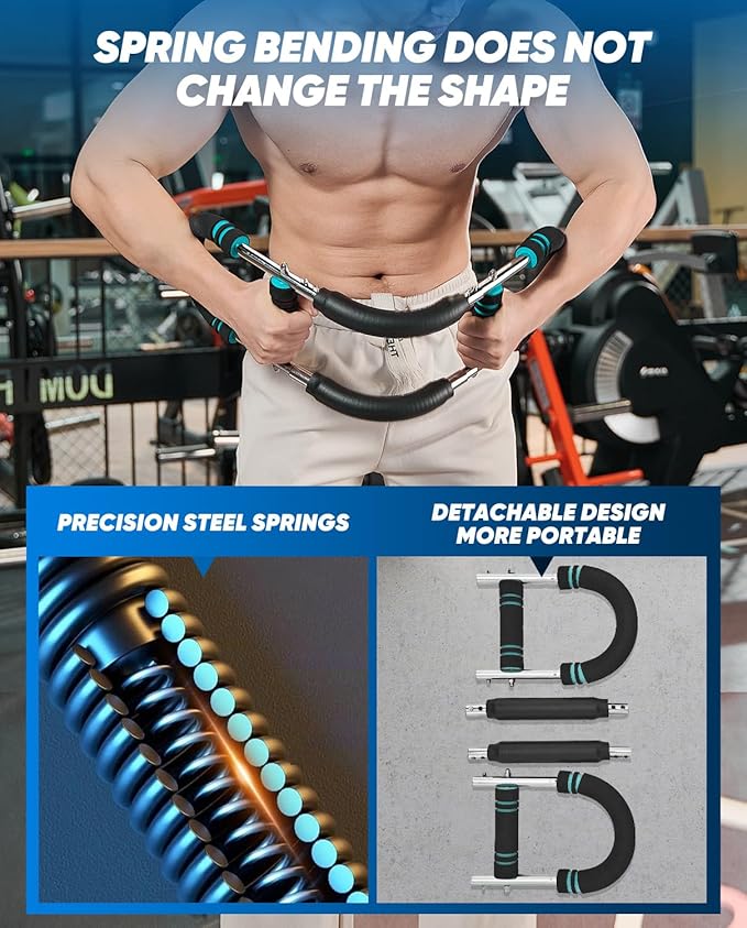 Saker Twister Arm Trainer, PowerTwist Arm Trainer, Adjustable Forearm Strengthener, Arm Exercise Equipment, Chest Workout Equipment, Portable Spring Resistance for Home Gym Equipment