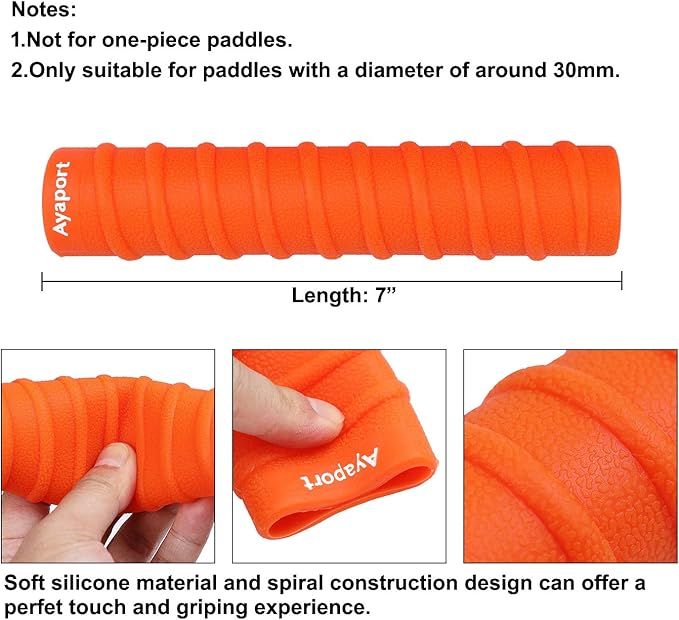 Ayaport Kayak Paddle Grips Non-Slip Silicone Wraps Blister Prevention Kayaking Accessories for Take-Apart Paddles