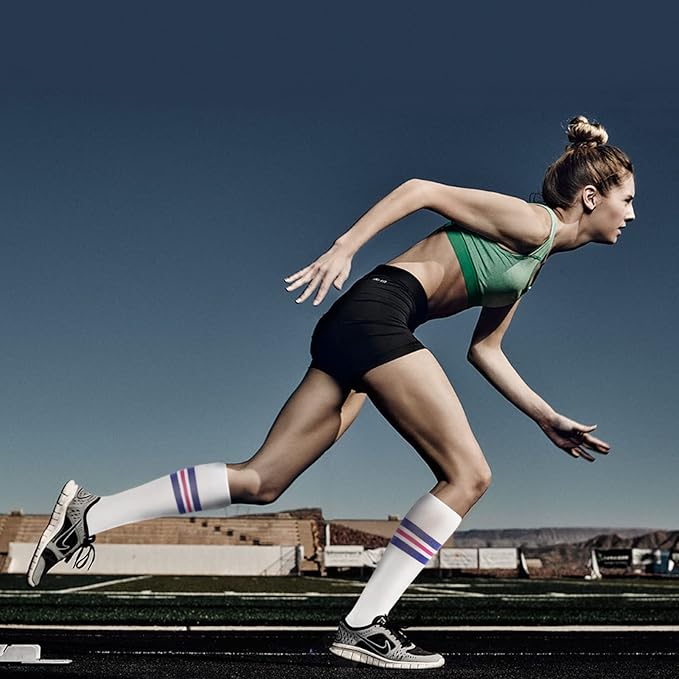 fenglaoda 8 Pairs Compression Socks for Men & Women 20-30 mmHg Knee High Nurse Pregnant Running Medical and Travel Athletic