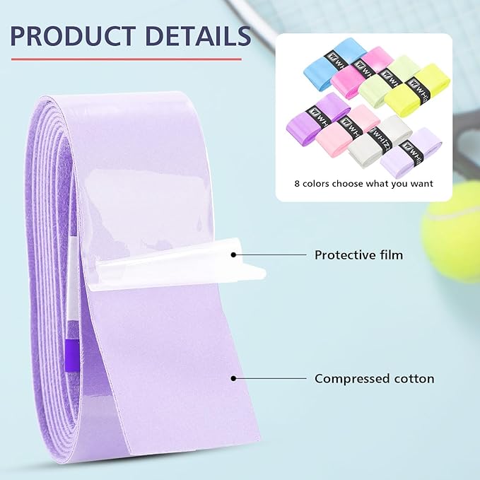 Jerify 24 Pieces Tennis Racket Grip Tape, Precut Badminton Racket Overgrips Tape with Velvety Comfort for Anti Slip and Absorbent Grip