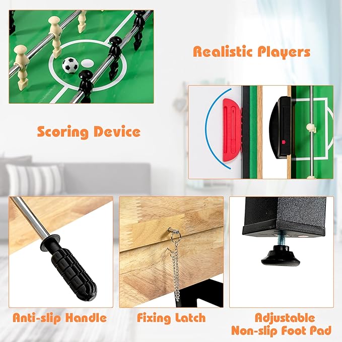 GYMAX Multi Game Table, 10 in 1 Combo Game Table w/Foosball Table, Hockey, Pool Table, Ping Pong, Shuffleboard, Bowling & 4 Board Games, Game Tables for Game Room, Home, Family