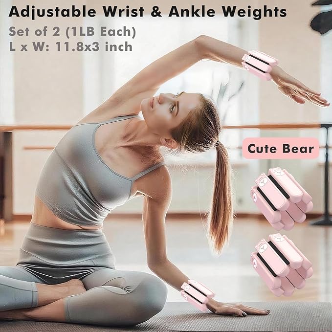 Pilates Ring and Ball Set, Adjustable Ankle Wrist Weights, Resistance Bands, Pilates Equipment for Home Workout Kit to Tone, Sculpt and Strengthen, Fitness Magic Circle Rings for Yoga Women