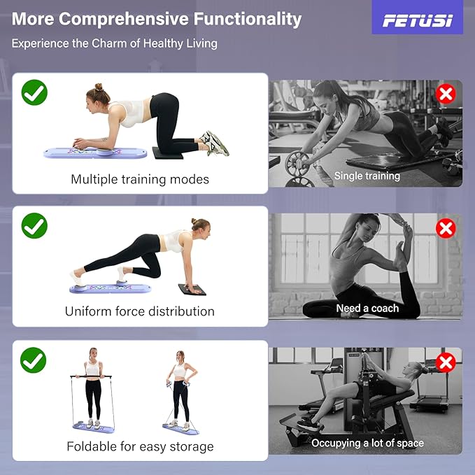 Pilates Board,Foldable Pilates Reformer Sets with Timer,Multifunctional Abdominal Pilates Board for Home Workout Equipment,Portable Ab Board Trainer Pilates Exercise Machine, Pilates Board for Women