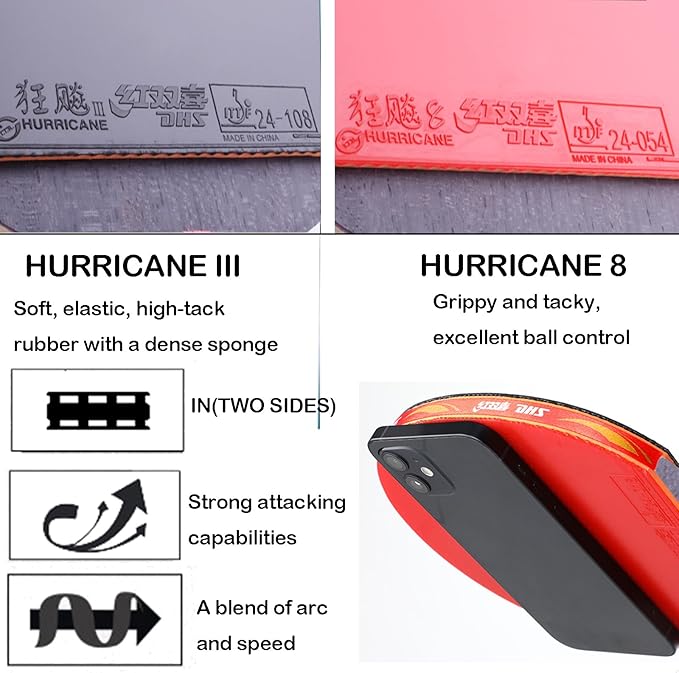 DHS Ping Pong Paddle Professional Racket - Table Tennis Racket with Carrying Case - ITTF Approved Rubber for Tournament Play - Best Table Tennis Paddle