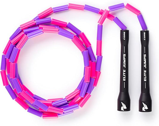 Beaded Kids Exercise Jump Rope - Segmented Skipping Rope for Kids - Durable Shatterproof Outdoor Beads - Light Weight and Tangle Free Exercise Training - Easily Adjustable Kids Jump Rope for Fitness