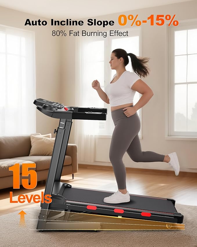 340lb Capacity Walking Pad Treadmill with 12% Incline, Big LED Display Under Desk Treadmill Support Full Manual/3-Preset Countdown/App Mode, Portable Treadmills for Small Spaces, Home